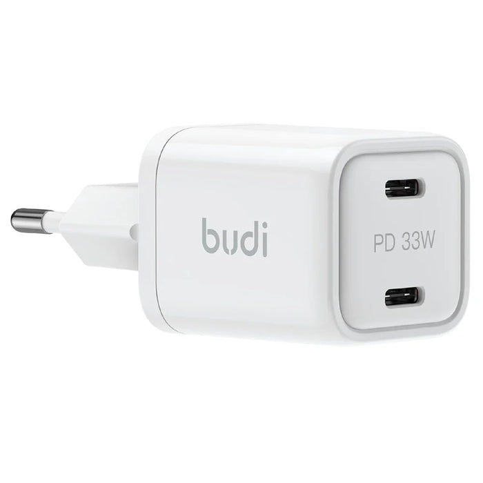 BUDI AC016RETTW 33W Dual USB-C Mini GaN Wall Charger Travel Set with 1.2M 65W USB-C Cable, EU Plug - 4