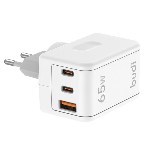 BUDI AC352EW 65W Travel Charger USB-A + 2 Type-C Wall Adapter with Rotating Plug for Laptop / Multiple Devices, EU Plug - 2
