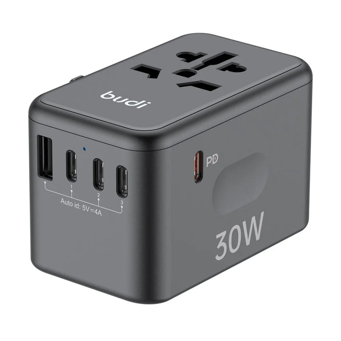 BUDI AC355B30 30W Global Travel Charger 4 Type-C + USB-A Multi-Port Fast Charging Charger Adapter - 3
