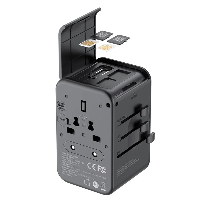 BUDI AC355B30 30W Global Travel Charger 4 Type-C + USB-A Multi-Port Fast Charging Charger Adapter - 7