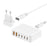 BUDI AC318EW 60W 6 Port Fast Charger 2 USB-A + 4 Type-C Travel Adapter Fast Charging with 1.5m Cable, EU Plug - 1