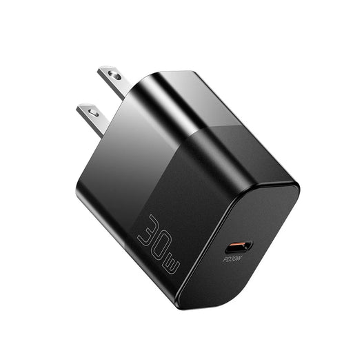 ESSAGER  ABS PD 30W Wall Charger USB-C Fast Charging Mobile Phone Adapter Safe Efficient Charger - Black  /  US Plug - 2