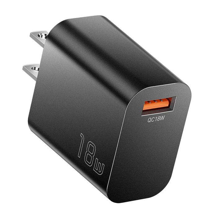 ESSAGER Max 18W Fast Charging USB Wall Charger Travel Power Adapter - Black  /  US Plug - 2