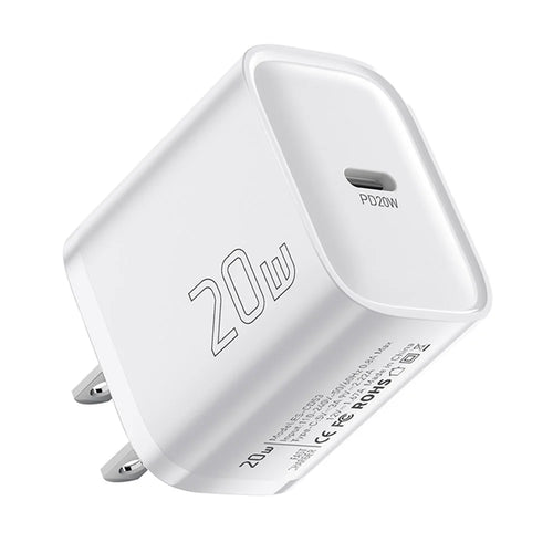 ESSAGER Max 20W USB-C Fast Charger PRO Chip Technology Power Adapter Mini Travel Charging Plug - White /  US Plug - 1