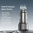 ESSAGER PD 36W Aluminum Alloy Fast Charging Car Charger Dual QC3.0 Digital Display Power Adapter - Grey - 5