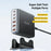 ESSAGER 85W GaN Desktop Charger 3 Type-C + 3 USB-A Multi Device Fast Charging Power Adapter - Black  /  US Plug - 3
