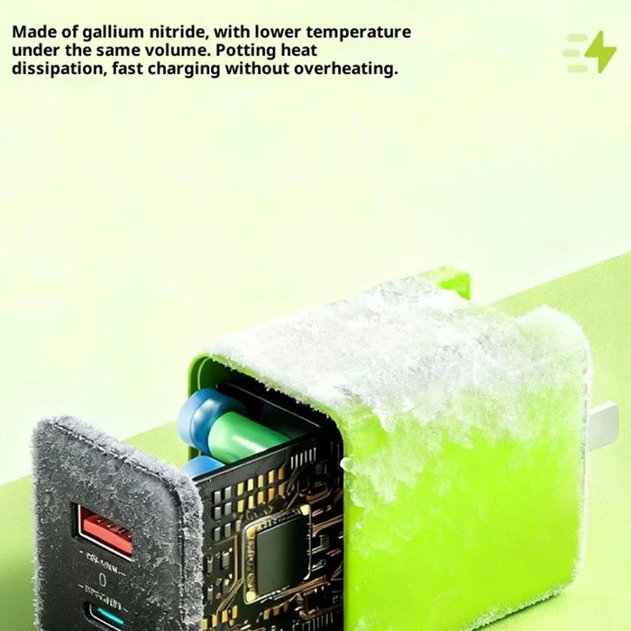 WEKOME WP-U45 65W GaN Charger Fast Charging Power Adapter with Multiple Ports - Green  /  EU Plug - 4