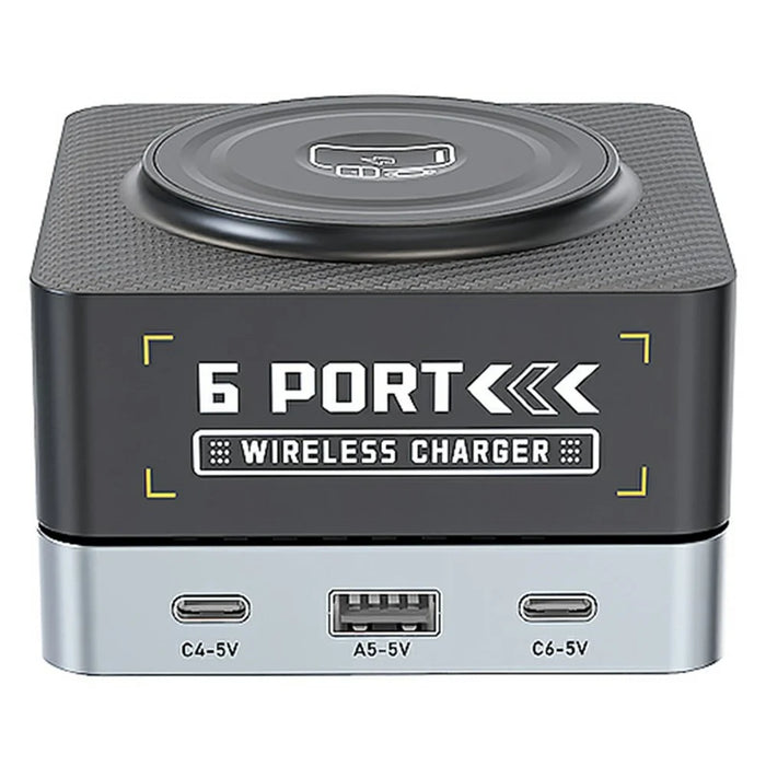 WLX-R8C 7 in 1 65W PD QC Magnetic Wireless Desktop Charger 80W USB-C Charging Station Smart Power Adapter - US Plug - 3