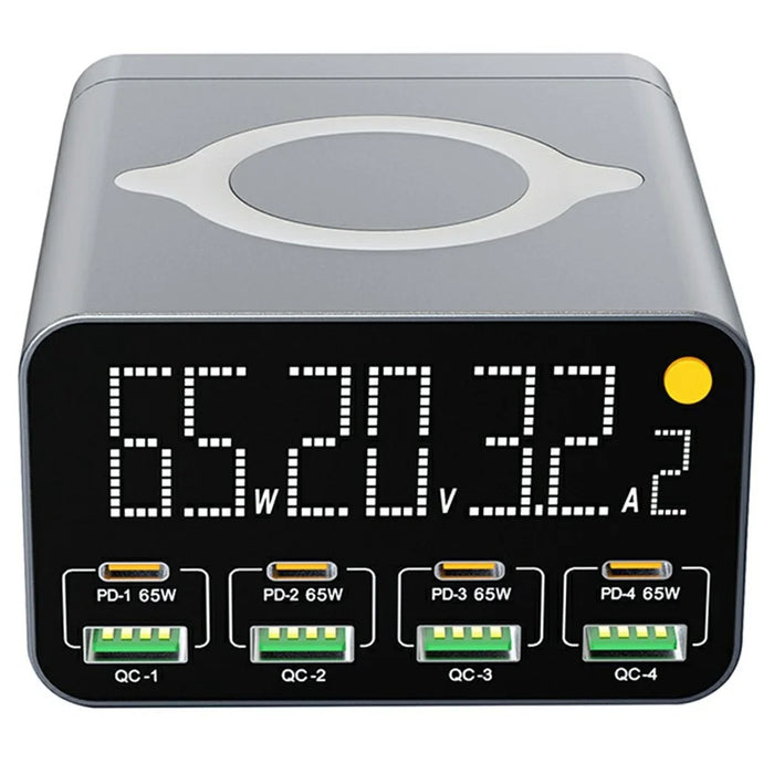 WLX-M3 9 in 1 80W GaN Charging Station PD QC Fast Charger Desktop Hub with Wireless Charger - US Plug - 1