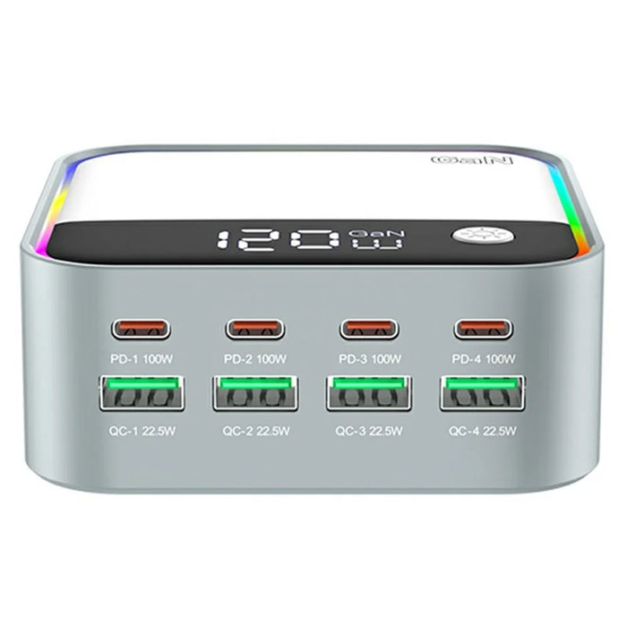WLX-M8 120W Desktop Charging Station 8 Ports GaN USB C PD 100W Fast Charger Adapter - US Plug - 2
