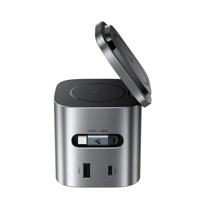 ACEFAST Z9 80W 6-in-1 GaN Desktop Charging Station Multi-Function Fast Charger Adapter Built-In USB-C Cable, EU Plug - 3