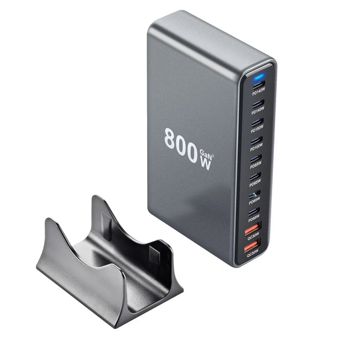 800W GaN Desktop Charger Station Type-C + USB-A Multi Port Fast Charging Power Adapter - US Plug - 3