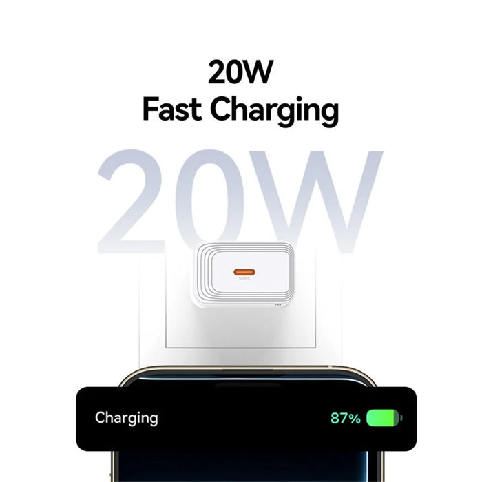 USAMS CC325 T69 20W Fast Charger USB-C Power Adapter for iPhone / Xiaomi / Samsung, EU Plug - 4