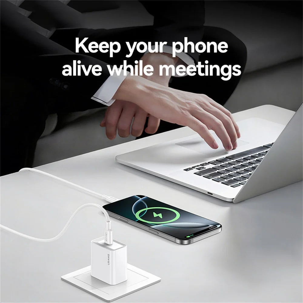 USAMS CC325 T69 20W Fast Charger USB-C Power Adapter for iPhone / Xiaomi / Samsung, EU Plug - 6