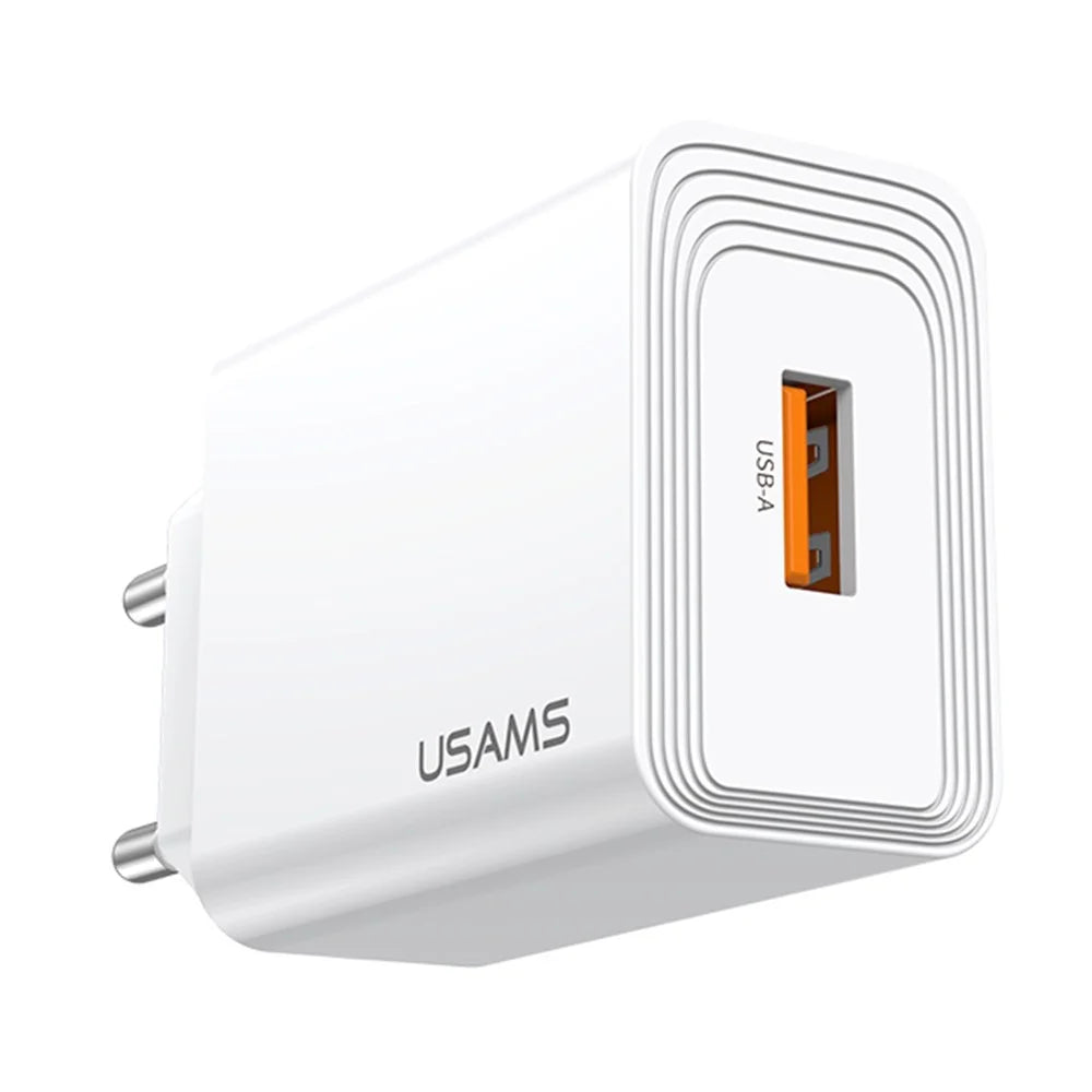 USAMS CC324 T69 QC 18W Fast Charger Adapter Quick Charge Wide Voltage Wall Charger Block, EU Plug - 3