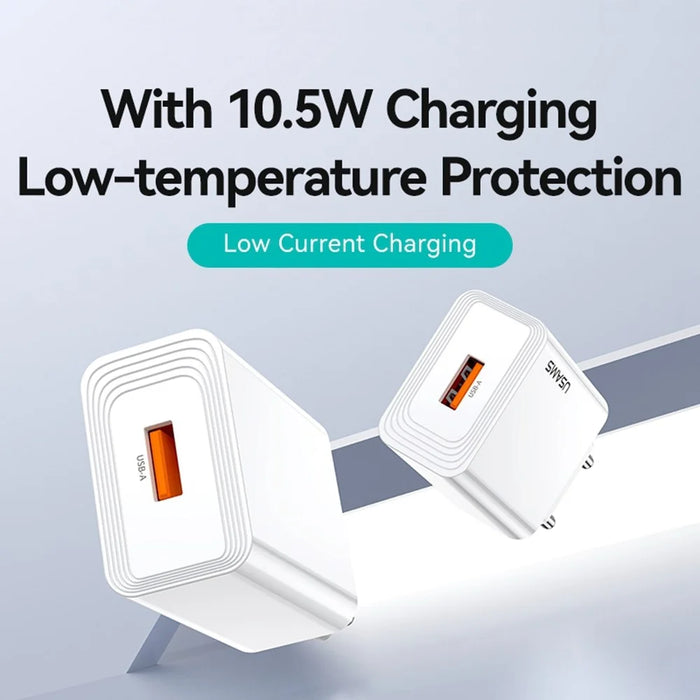USAMS CC326 T69 Single USB Charger 2.1A Fast Charging Power Adapter Wide Voltage, EU Plug - 4