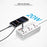 XUNDD XDCH-128 Universal USB Power Strip 7 in 1 PD 20W Fast Charging Station, 3 AC + 3 USB-A + 1 Type-C - US Plug - 3