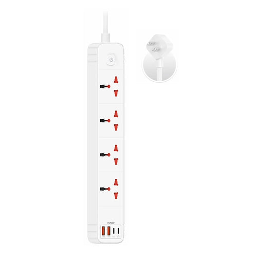 XUNDD XDCH-129 Universal 8 in 1 USB Power Strip with 4 AC + 2 USB-A + 2 USB-C Ports PD 20W Fast Charging Adapter - US Plug - 1
