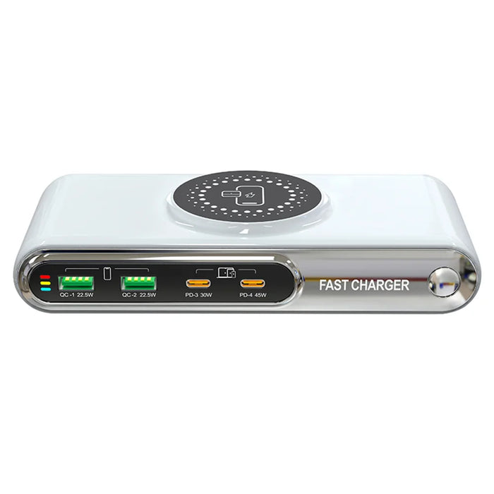 WLX-F9A Desktop Charging Station 72W Multi-Port Charger Wireless Charging Dock with RGB Ambient Light - US Plug - 4