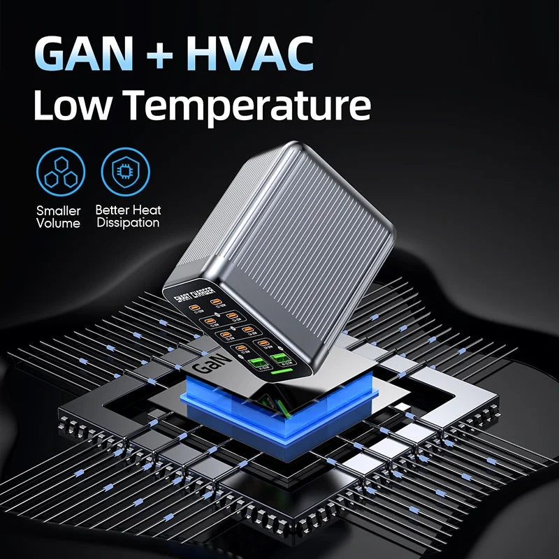 WLX-G1 425W GaN Multi-Port Charger High Power Fast Charging Desktop Charging Station for Laptops/Phones - US Plug - 6