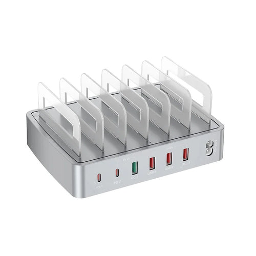WLX-H881 USB-A + Type-C Multi-Port Charging Station with Dividers PD QC Smart Charging Hub - US Plug - 1