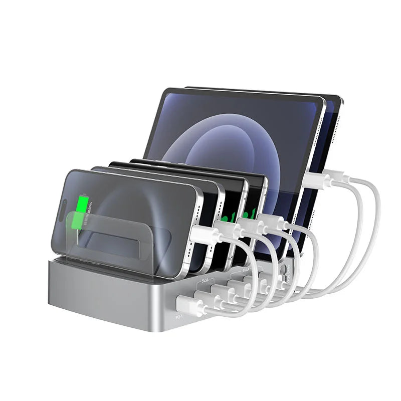 WLX-H881 USB-A + Type-C Multi-Port Charging Station with Dividers PD QC Smart Charging Hub - US Plug - 2