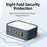 WLX-P 120W 6-Port Desktop Charging Station Portable GaN Fast Charger with Foldable Plug - Grey+White/US Plug - 7