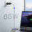 JOYROOM JR-TG10 65W EU Plug Fast Charging Adapter USB-A + Dual Type-C GaN Charger with 1.2m 100W USB-C Cable - Black - 5