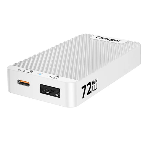 WLX-902 72W Ultra Thin GaN Desktop Charger Dual USB-C Ports Fast Charging Station for Tablets/Phones/Laptops - US Plug/White - 1