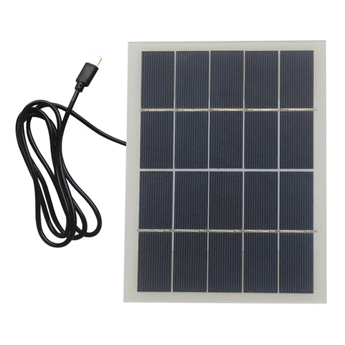 3W 5V Solar Charging Panel Type-C Solar Power Supply for 3.7V-5V Battery Charging, Security Monitoring Devices - White - 1