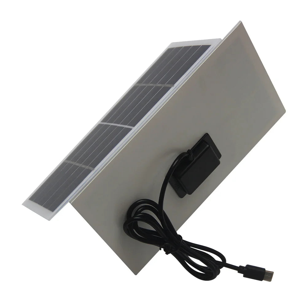 3W 5V Solar Charging Panel Type-C Solar Power Supply for 3.7V-5V Battery Charging, Security Monitoring Devices - White - 3