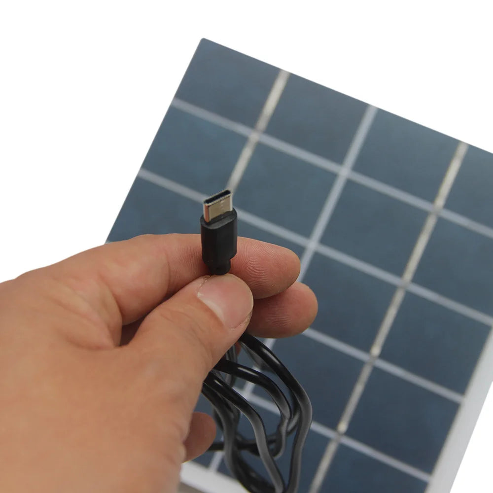 3W 5V Solar Charging Panel Type-C Solar Power Supply for 3.7V-5V Battery Charging, Security Monitoring Devices - White - 6