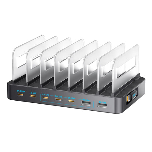 WLX-60H 288W GaN Multi Port Charger with Retractable Type-C Cable Desktop Charging Station for Phone/Tablet - US Plug - 1