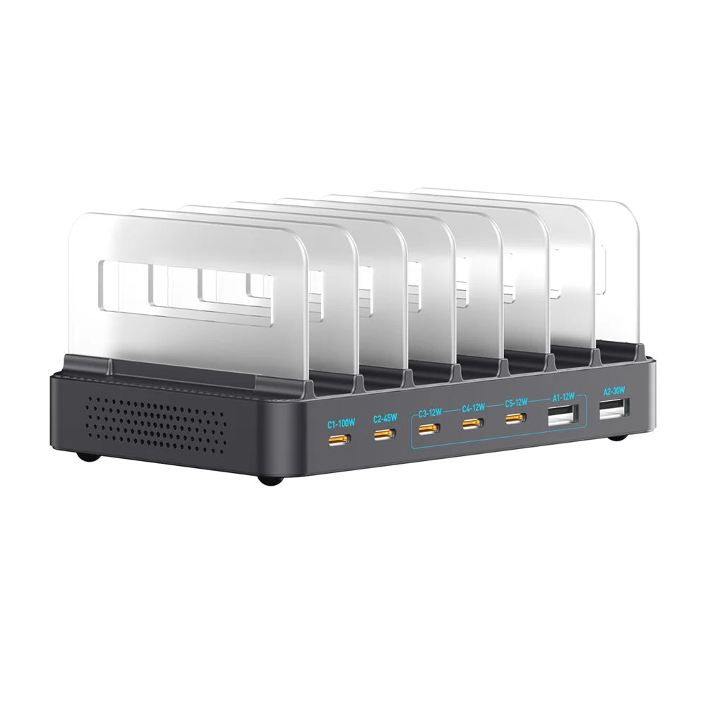 WLX-60H 288W GaN Multi Port Charger with Retractable Type-C Cable Desktop Charging Station for Phone/Tablet - US Plug - 2