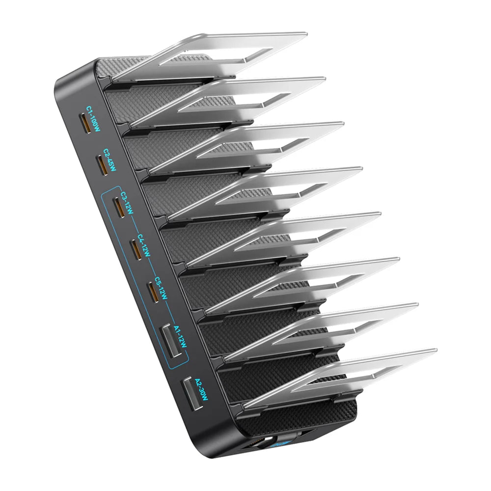 WLX-60H 288W GaN Multi Port Charger with Retractable Type-C Cable Desktop Charging Station for Phone/Tablet - US Plug - 3