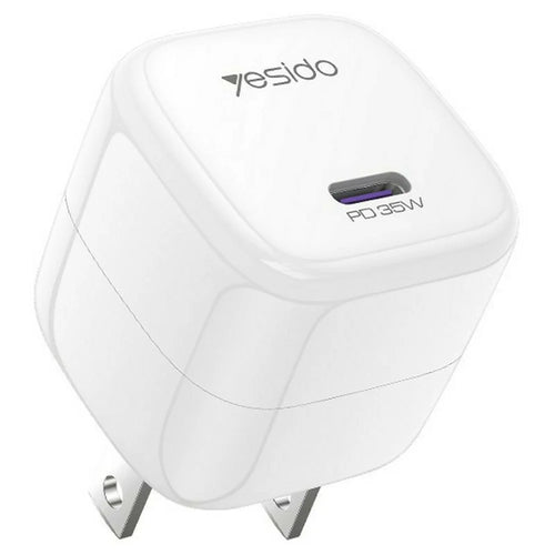 YESIDO YC16U Single USB-C PD 35W Charger Adapter Fast Charging Portable Mini Wall Charger - US Plug - 1