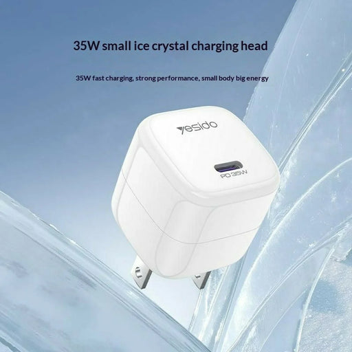 YESIDO YC16U Single USB-C PD 35W Charger Adapter Fast Charging Portable Mini Wall Charger - US Plug - 2