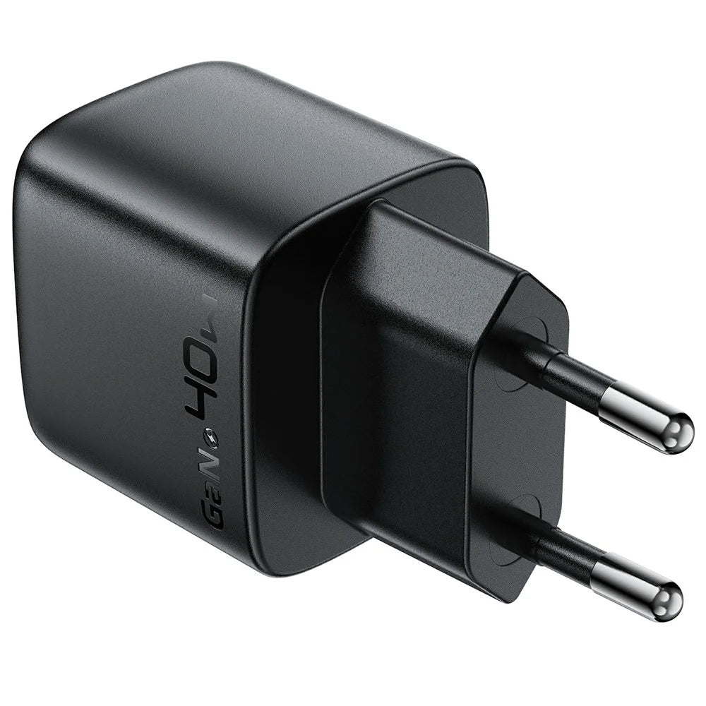ACEFAST A135 PD 40W GaN Charger USB-C Fast Charging Power Adapter with Digital Display for Phones / Tablets, EU Plug - Black - 3