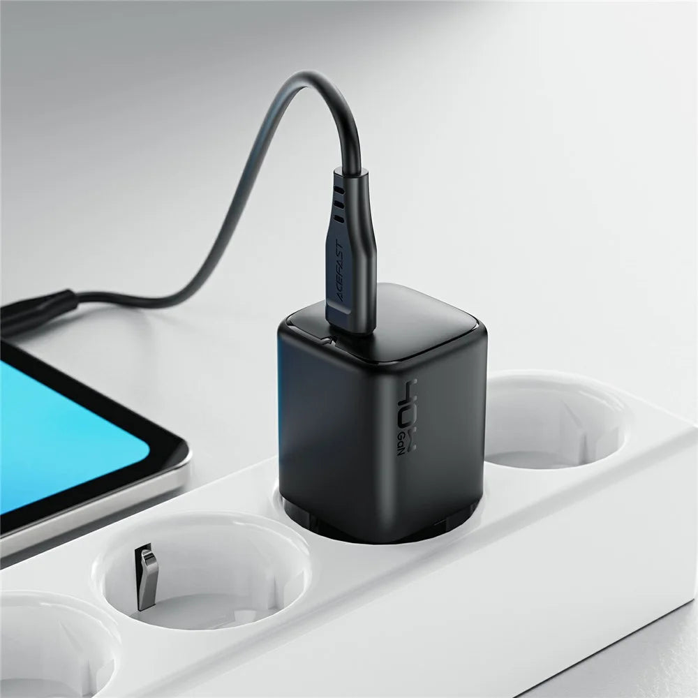 ACEFAST A136 PD 40W Mini GaN USB-C Fast Charger High Power Portable Wall Charger Adapter (EU Plug) - Black - 6