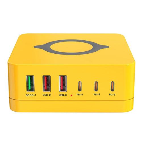 WLX-963L Multi-Port Charging Station PD 65W Fast Charger for Laptop/Tablet/Phone Wireless Charging Dock - US Plug - 1