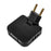 4 in 1 Power Adapter with 2 USB-A + 2 AC Outlets 180 Degree Rotatable EU Plug 2500W Travel Converter - Black - 1