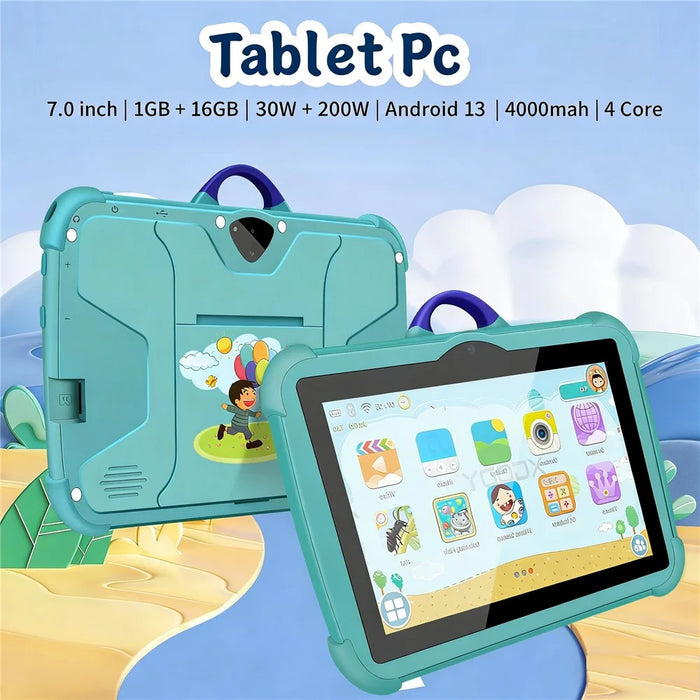 C8 Q88 Series 1+16GB 7 Inch HD Screen Android Kids Learning Tablet PC Dual Camera Educational Tablet with Stand Case, WiFi Version  /  EU Plug - Pink - 2