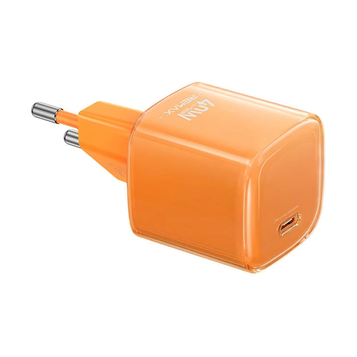 REMAX CA-26(C60W) EU Plug  GaN Fast Charger Set with USB-C to C Cable Type-C PD Quick Charging Adapter Kit - Orange - 3