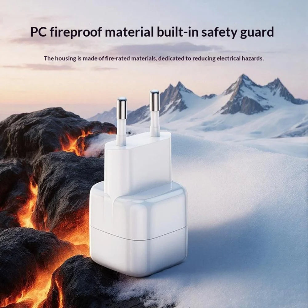 YESIDO YC102 PD 20W USB-C GaN Fast Charging Block Portable Single Port Wall Charger for iPhone / Samsung / Google, EU Plug - White - 4