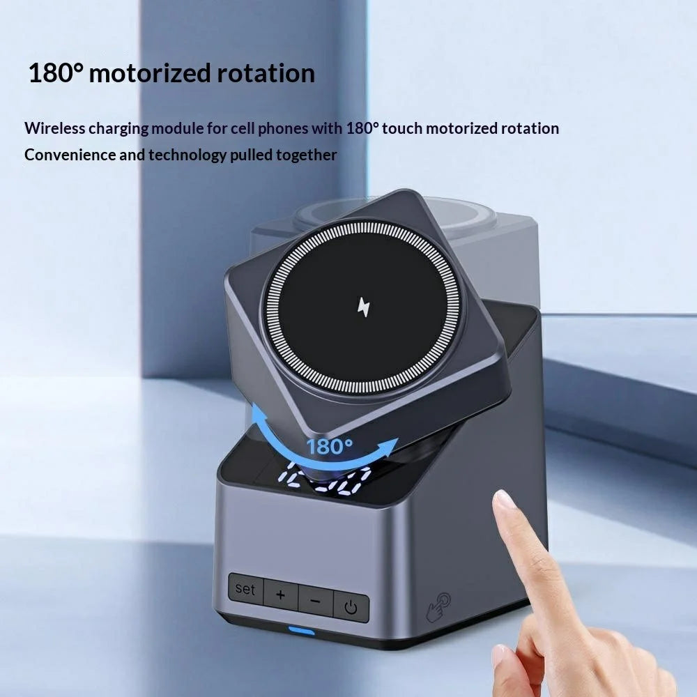 X11 15W Qi2 4-in-1 Wireless Charger Stand 180° Rotating Magnetic Desktop Charging Stand for Phone Watch - 6
