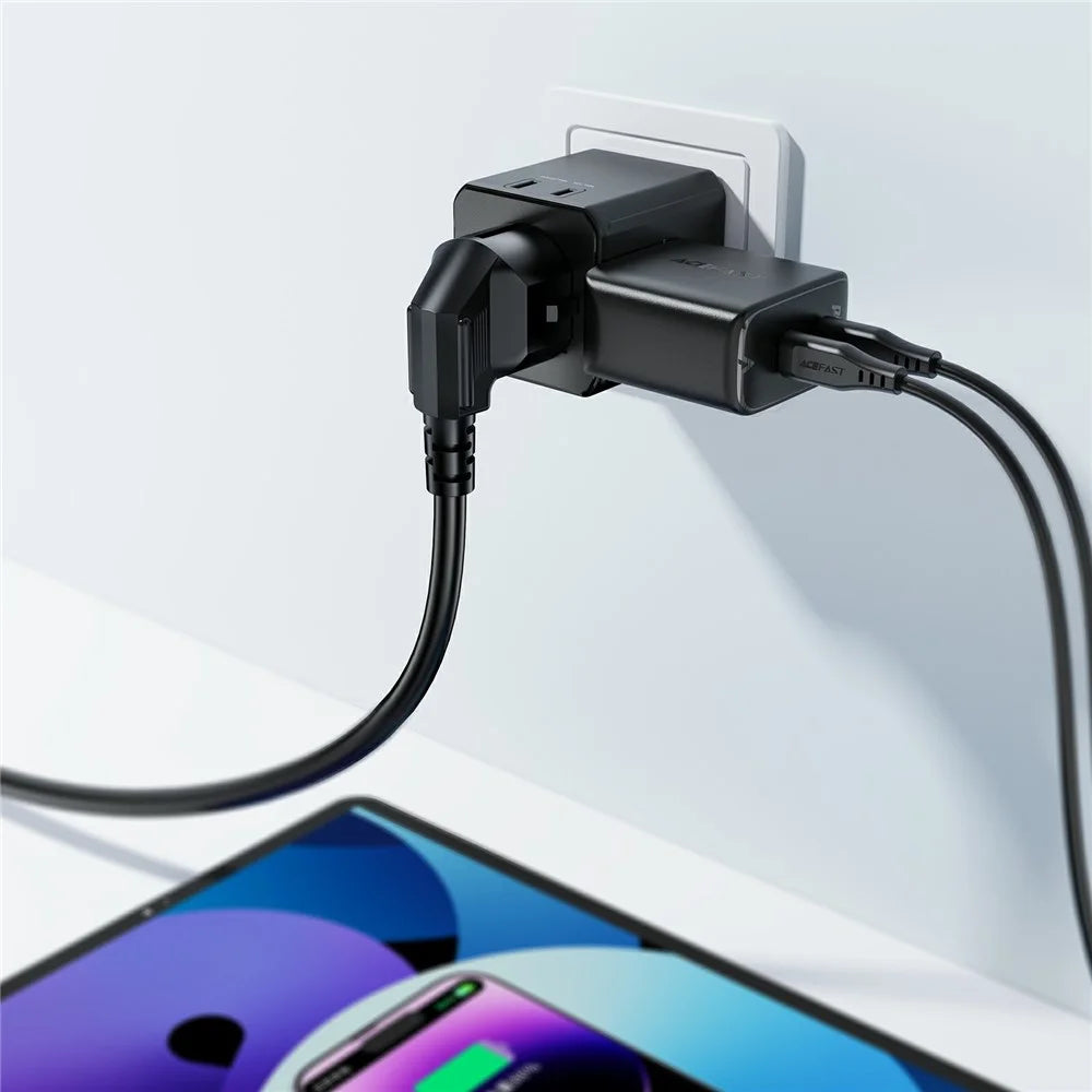 ACEFAST Z11 Global Travel AC Adapter 2500W Socket 2 USB Ports EU UK US AU Plug Converter for Travel - Black - 7