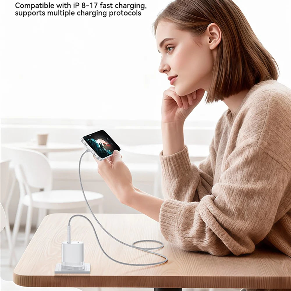 YESIDO YC153 UK Plug PD 35W USB-C Wall Charger Fast Charging Adapter with 1m Type-C Cable for Laptop Phone - White - 6