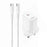 YESIDO YC151 UK Plug PD 20W USB-C Fast Charging Adapter Wall Charger with 1m Type-C Cable for iPhone iPad - White - 1