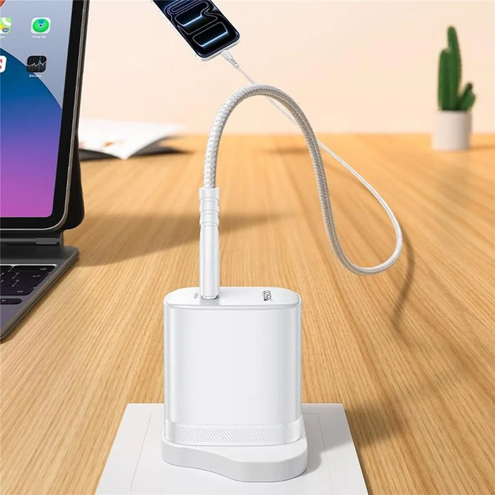 YESIDO YC151 UK Plug PD 20W USB-C Fast Charging Adapter Wall Charger with 1m Type-C Cable for iPhone iPad - White - 6
