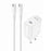 YESIDO YC107 EU Plug PD 35W USB-C Wall Charger Fast Charging Adapter with 1m Type-C Cable for Laptop Phone - White - 1